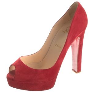 Christian Louboutin Bambou suede heels RETAIL 895